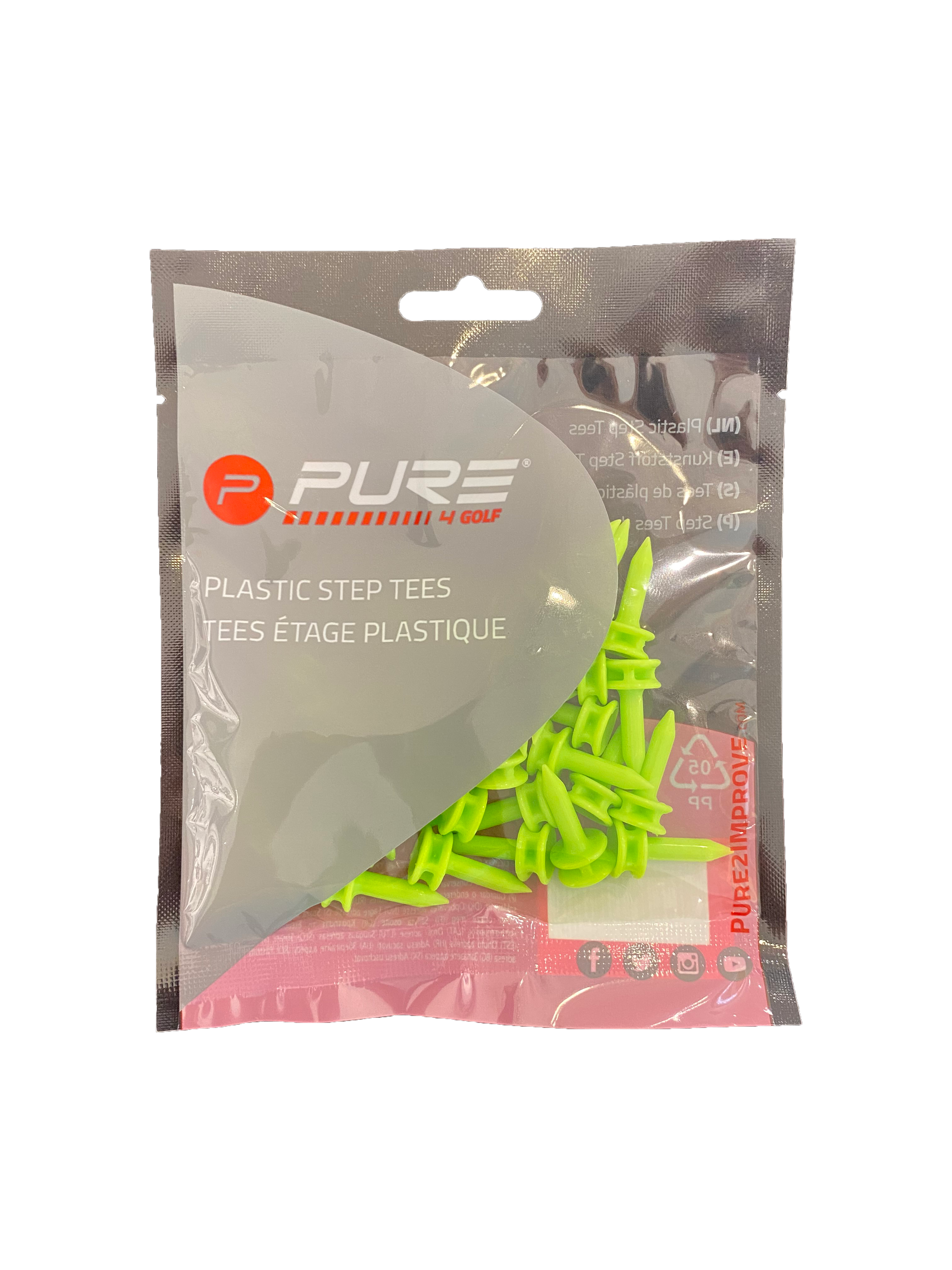Pure2Improve | Plastic Step Tees | Green | 24 mm