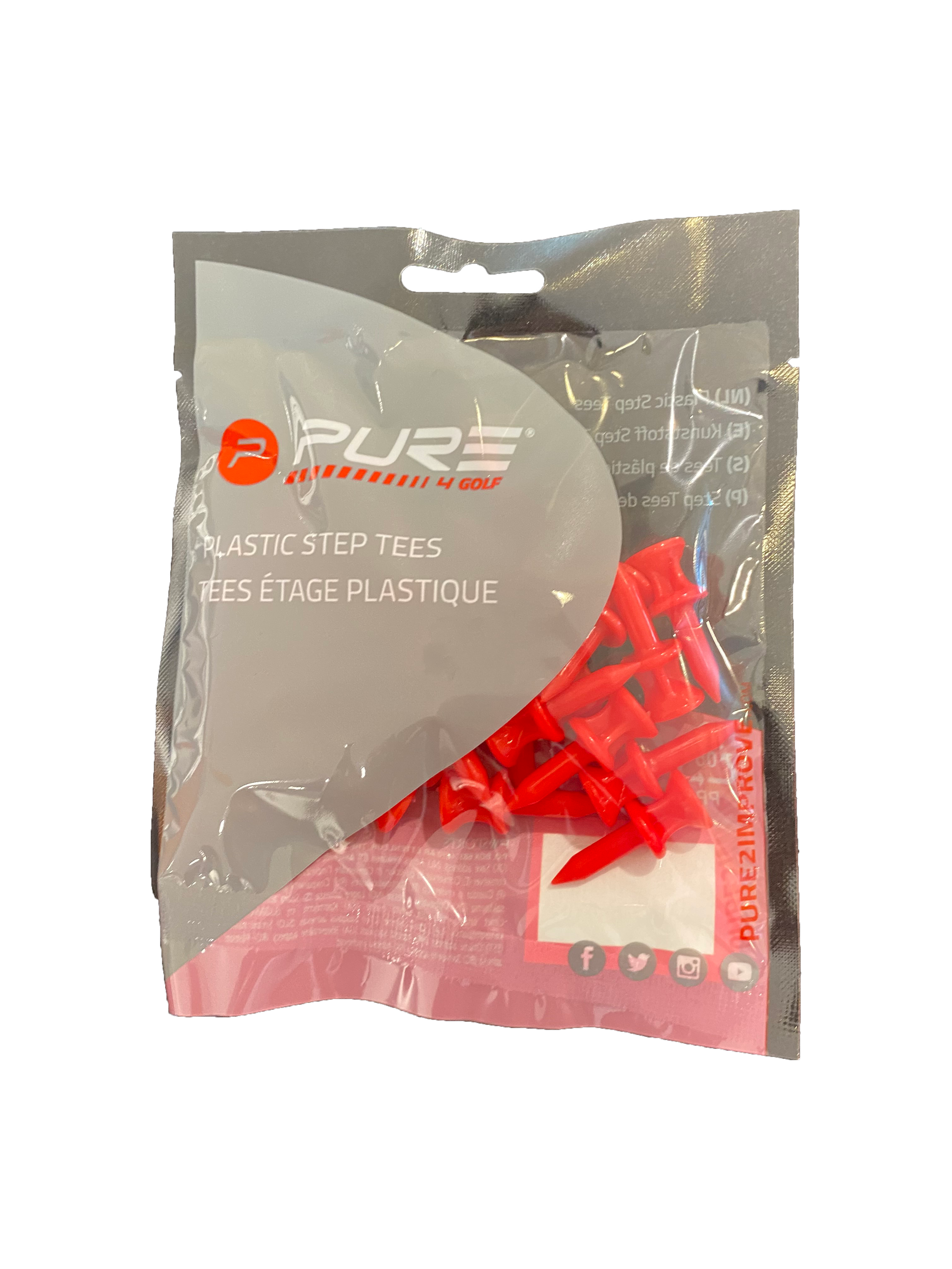 Pure2Improve | Plastic Step Tees | Red | 31 mm